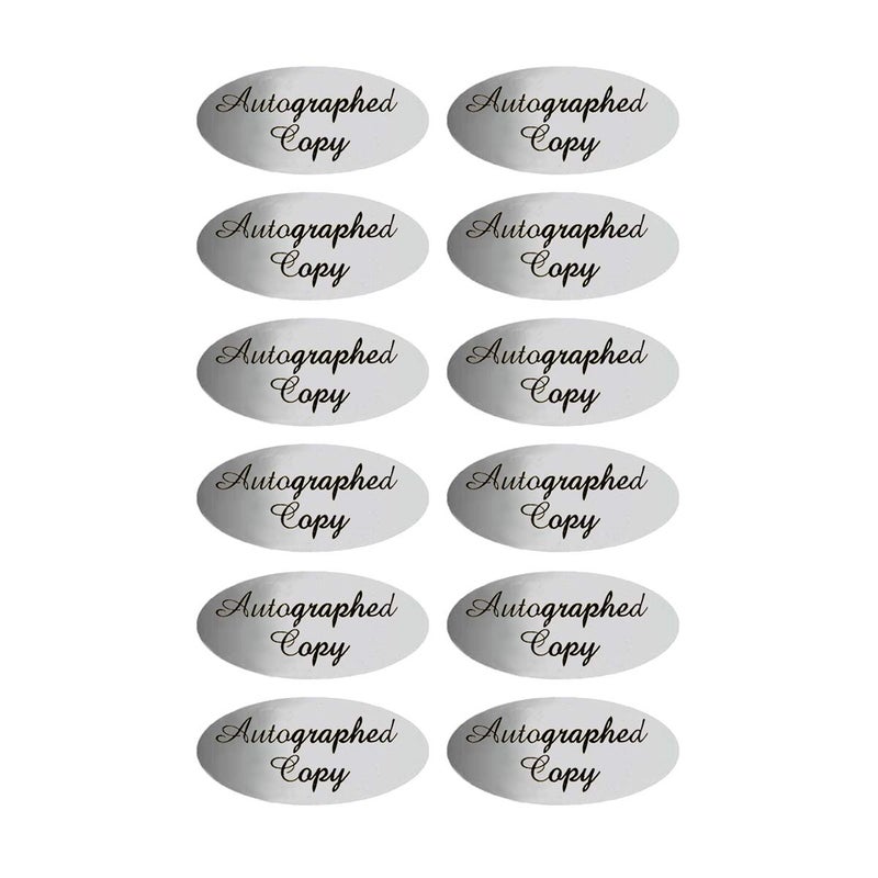 Remarkable 'Autographed Copy' Stickers - 1 x 2 Inch Silver Foil Autographed Label Stickers-1008 Labels/Pack - Image 1